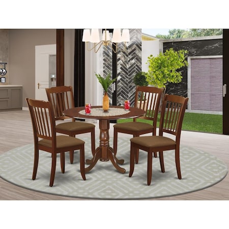 East West Furniture 5 Piece Dublin Dining Set - Mahogany DLDA5-MAH-C